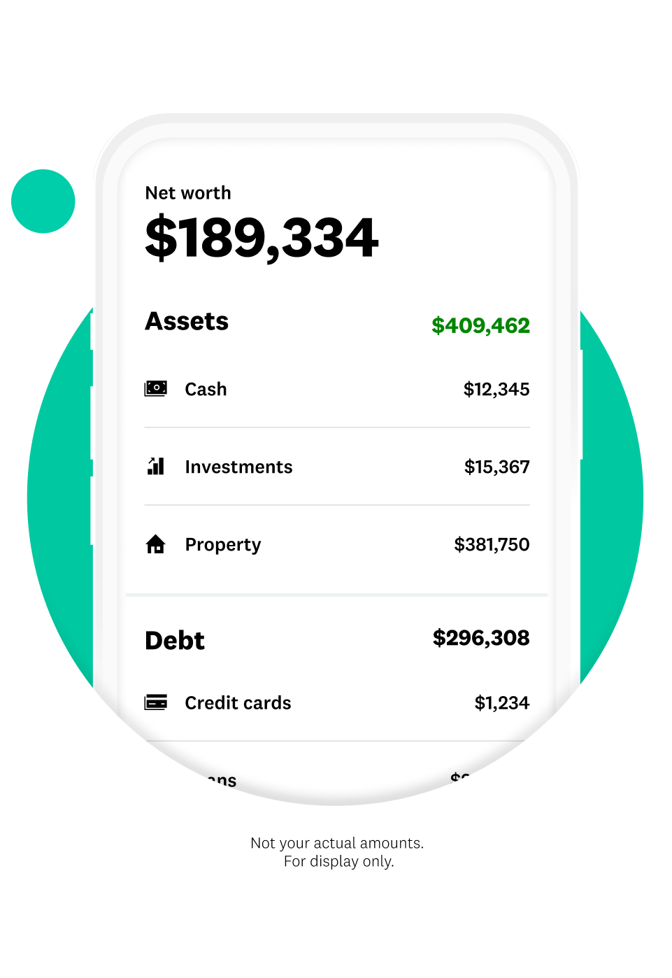 iPhone displaying Mint monthly budget